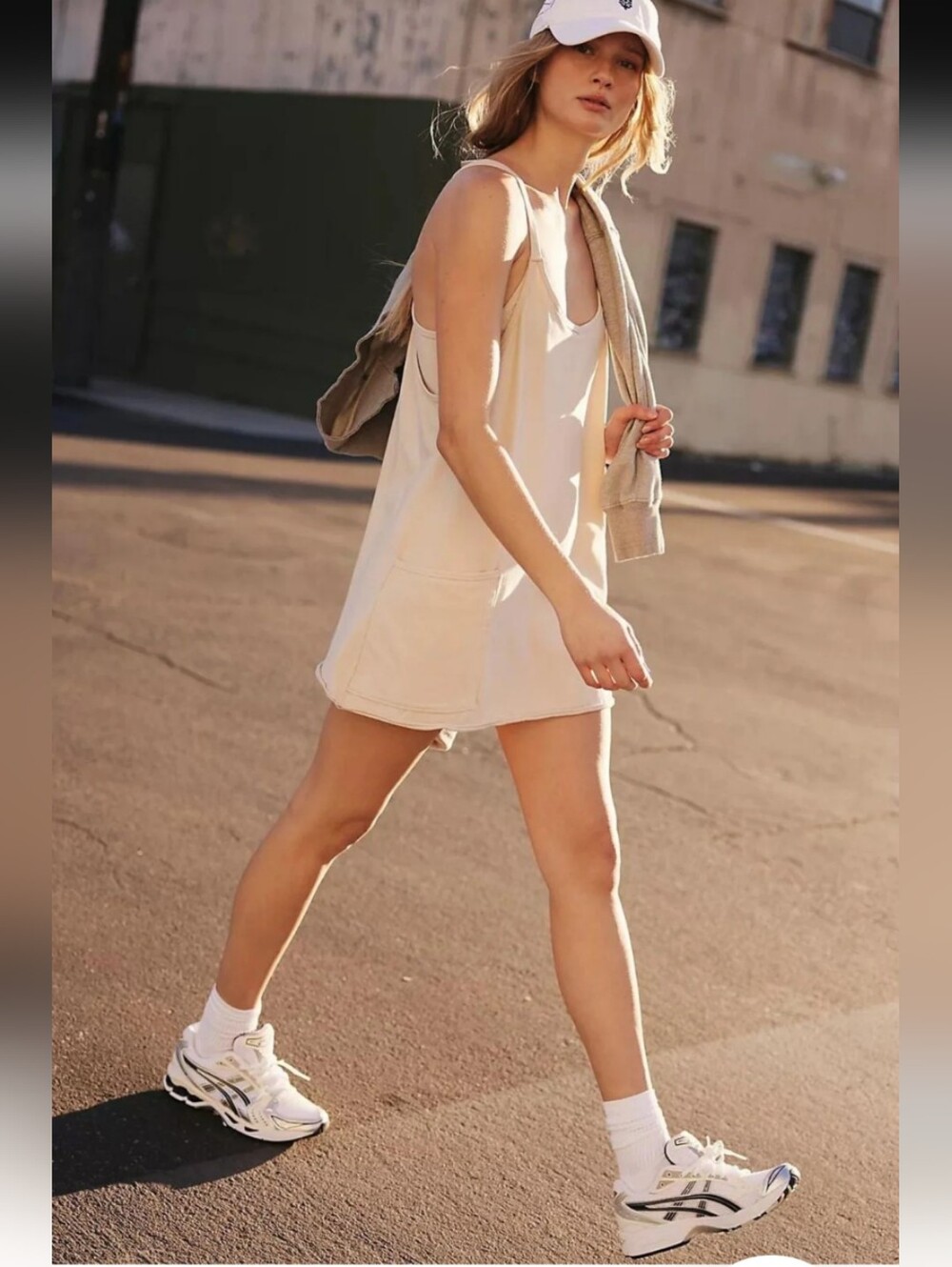 Free People Cream Sleeveless Romper Dress